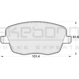 Тормозные колодки, дисковые, комплект AKEBONO E13 90R-02A0356/13450 1194441654 23581 AN-4097K изображение 0