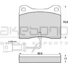 Тормозные колодки, дисковые, комплект AKEBONO RAI5Z4 1194442032 2 1088 AN-4195WK изображение 0