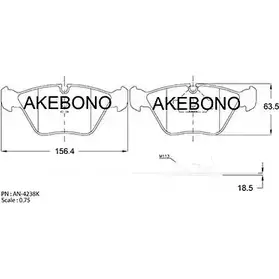 Тормозные колодки, дисковые, комплект AKEBONO 21212 AN-4238K 21211 1194442228 изображение 0