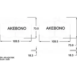 Тормозные колодки, дисковые, комплект AKEBONO 1194442238 29038 AN-4241WK 29037 изображение 0