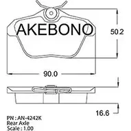 Тормозные колодки, дисковые, комплект AKEBONO E13 90R-010263/001 1194442246 21606 AN-4242KE изображение 0