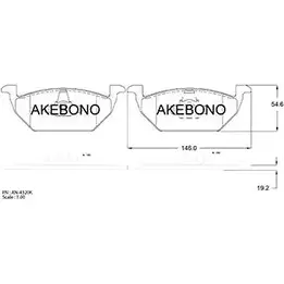 Тормозные колодки, дисковые, комплект AKEBONO 21974 AN-4320K 1194442640 23130 изображение 0