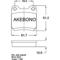 Тормозные колодки, дисковые, комплект AKEBONO E13 90R-010231/001 1194442884 21050 AN-4362K изображение 0