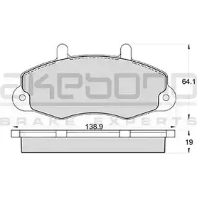 Тормозные колодки, дисковые, комплект AKEBONO AN-4379K 8Q5973 214 70 1194442954
