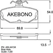 Тормозные колодки, дисковые, комплект AKEBONO E13 90R-01385/7598 20981 AN-4415KE 1194443110 изображение 0