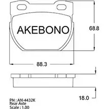 Тормозные колодки, дисковые, комплект AKEBONO 23471 AN-4432K 1194443178 E13 90R-010302/001 изображение 0