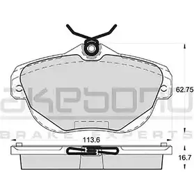 Тормозные колодки, дисковые, комплект AKEBONO 1194443249 AN-4449KE GI9SZ6J 2446 2