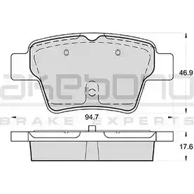 Тормозные колодки, дисковые, комплект AKEBONO 24737 1194443346 AN-4479K 2415 0