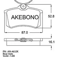 Тормозные колодки, дисковые, комплект AKEBONO 1194443890 AN-4632K 20960 20961 изображение 0