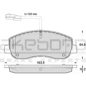 Тормозные колодки, дисковые, комплект AKEBONO 25165 2 5147 1194444082 AN-4687WKE