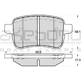 Тормозные колодки, дисковые, комплект AKEBONO 25 156 1194444112 25157 AN-4696WKE