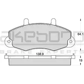 Тормозные колодки, дисковые, комплект AKEBONO DRXSA0 214 70 1194444446 AN-4776K изображение 0