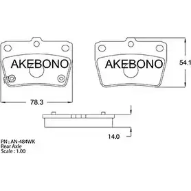 Тормозные колодки, дисковые, комплект AKEBONO 23657 AN-484WK 23 656 1194444562 изображение 0