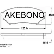 Тормозные колодки, дисковые, комплект AKEBONO 1194444570 E13 90R-010317/001 AN-486K 23487