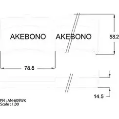 Тормозные колодки, дисковые, комплект AKEBONO AN-609WK 1194444676 23495 2 3494