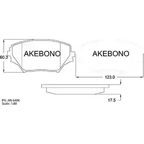 Тормозные колодки, дисковые, комплект AKEBONO 1194444762 E3 90R-010/102 2 3585 AN-640K изображение 0
