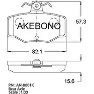 Тормозные колодки, дисковые, комплект AKEBONO 1194445186 21 545 E3 90R-010/110 AN-8001K изображение 0