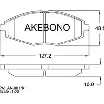 Тормозные колодки, дисковые, комплект AKEBONO 1194445268 E3 90R-010/298 2 3241 AN-8017K изображение 0