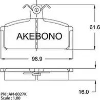 Тормозные колодки, дисковые, комплект AKEBONO AN-8027K 20 708 21418 1194445308 изображение 0