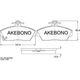 Тормозные колодки, дисковые, комплект AKEBONO AN-8029WKE 2152 0 21521 1194445326 изображение 0