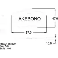 Тормозные колодки, дисковые, комплект AKEBONO 21860 AN-8030WK 1194445330 21861 изображение 0