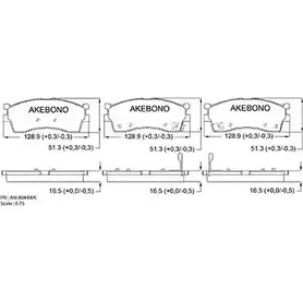 Тормозные колодки, дисковые, комплект AKEBONO 23874 23873 AN-8044WK 1194445410 изображение 0