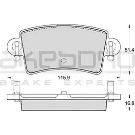 Тормозные колодки, дисковые, комплект AKEBONO 5XTRJE 23 669 AN-8155K 1194445962