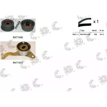Комплект ремня ГРМ REPKIT RKTK0844 ASTK0844 1194459416 04.50 33
