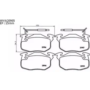 Тормозные колодки, дисковые, комплект AUTOMOTOR FRANCE ABP0003 20906 1194460244 2 0905 изображение 0