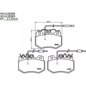 Тормозные колодки, дисковые, комплект AUTOMOTOR FRANCE 0T7RVH 1194460445 20 988 ABP3178 изображение 0