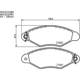 Тормозные колодки, дисковые, комплект AUTOMOTOR FRANCE PBP1224 2198 1 NVOROR1 1194460781 изображение 0