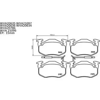 Тормозные колодки, дисковые, комплект AUTOMOTOR FRANCE 210 96 1194460924 ASXNE6Q PBP3842 изображение 0