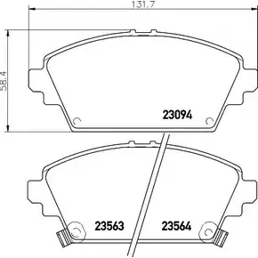 Тормозные колодки, дисковые, комплект BELACO 2309 4 23563 BC1439 1194461954