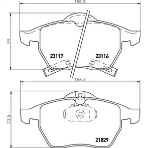 Тормозные колодки, дисковые, комплект BELACO 2 1829 23116 1194462081 BC1535