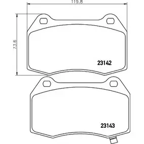 Тормозные колодки, дисковые, комплект BELACO BC1561 SXX7B0 231 42 1194462106 изображение 0