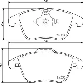 Тормозные колодки, дисковые, комплект BELACO 24332 1194462710 240 84 BC4160