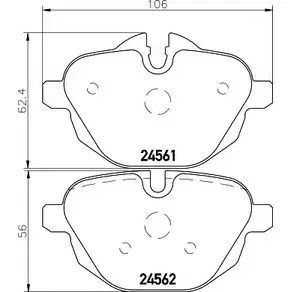 Тормозные колодки, дисковые, комплект BELACO 24562 2456 1 BC4468 1194462859