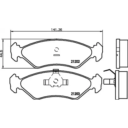 Тормозные колодки, дисковые, комплект BELACO BC589 2120 2 1194463062 21203