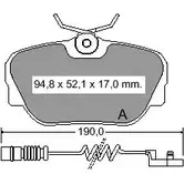 Тормозные колодки, дисковые, комплект VEMA 9OX1E 834020 1194464102 210 55