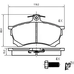 Тормозные колодки, дисковые, комплект VEMA 1194465108 2308 0 3KLZRY K405300