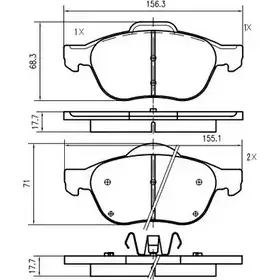 Тормозные колодки, дисковые, комплект VEMA 1194465266 QTB9S 2324 5 K420801 изображение 0