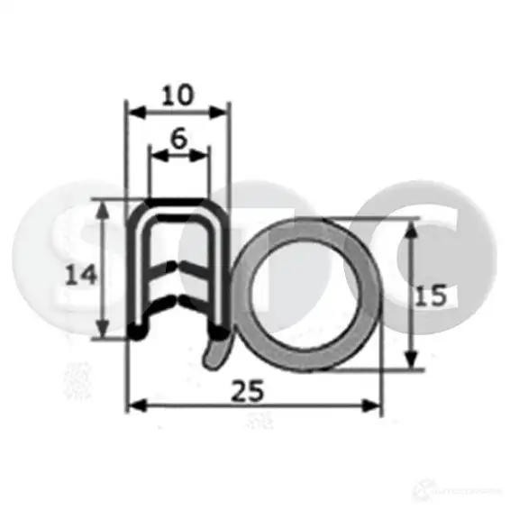 Уплотнитель двери STC t445063 1438708694 0 UHZR