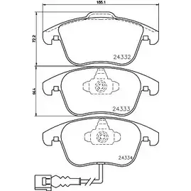 Тормозные колодки, дисковые, комплект HELLA PAGID 243 32 8DB 355 023-591 24333 1194512101 изображение 0