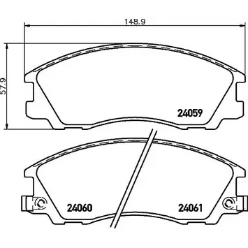 Тормозные колодки, дисковые, комплект HELLA PAGID 24 059 1194512397 24060 8DB 355 024-281 изображение 0