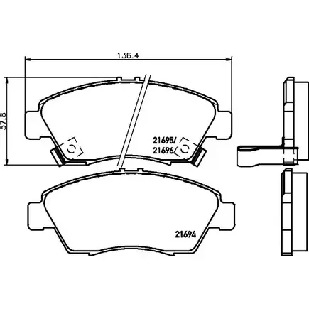 Тормозные колодки, дисковые, комплект HELLA PAGID 8DB 355 024-531 1194512500 21695 2 1694 изображение 0