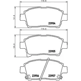 Тормозные колодки, дисковые, комплект HELLA PAGID 23905 8DB 355 030-241 2 3904 1194513162