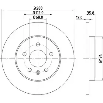 Тормозной диск HELLA PAGID 54370PRO_HC_N A 1194514665 8DD 355 111-812 ZT78TGK