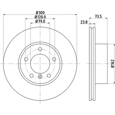 Тормозной диск HELLA PAGID 54377PR O_HC_NA BVFFE 8DD 355 111-922 1194514680 изображение 0