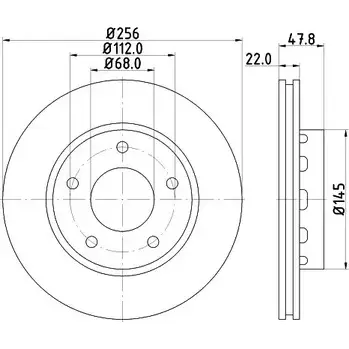 Тормозной диск HELLA PAGID 5 4742PRO_HC_NA 1194515035 ZOOUQD0 8DD 355 115-182 изображение 0