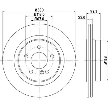 Тормозной диск HELLA PAGID 5463 6PRO_HC_NA 1194515441 8DD 355 118-942 L2JQ4 изображение 0